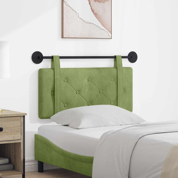 vidaXL T&ecirc;te de lit suspendue Vert clair 90 x 55 x 5 cm Velours