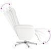 vidaXL Fauteuil inclinable avec repose-pieds blanc similicuir