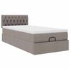 vidaXL Lit ottoman avec matelas taupe 100x200 cm tissu