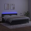 vidaXL Sommier &agrave; lattes de lit avec matelas LED Noir 180x200 cm