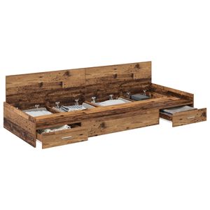 vidaXL Cadre de lit Bois Ancien 100 x 200 cm Bois d'ing&eacute;nierie