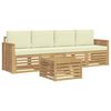 vidaXL Ensemble de canap&eacute;s d'ext&eacute;rieur 5 pcs Blanc et cr&egrave;me Polyester
