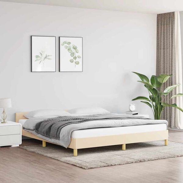 vidaXL Cadre de lit sans matelas cr&egrave;me 180x200 cm tissu