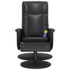 vidaXL Fauteuil inclinable de massage avec repose-pied noir similicuir