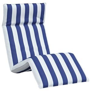 vidaXL Transat pliant bleu et blanc 175 x 54 x 8,5 cm tissu Oxford