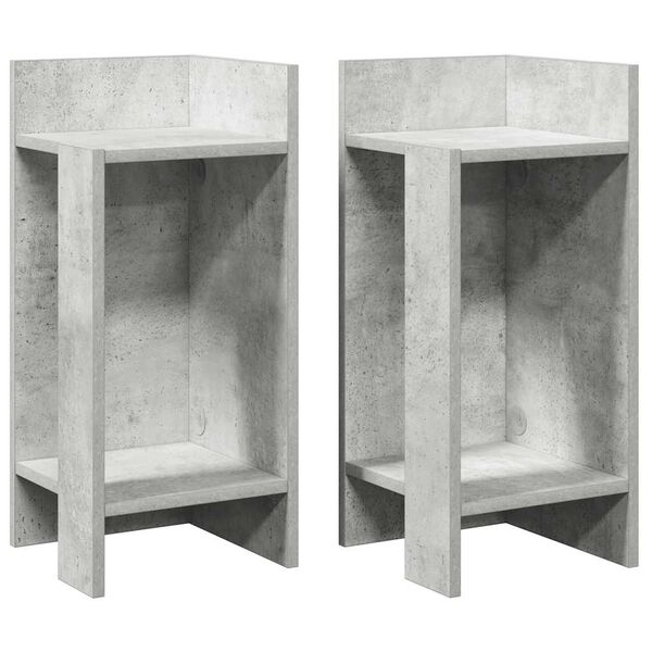 vidaXL Tables d'appoint 2 pcs avec étagère gris béton 25,5x27x60 cm