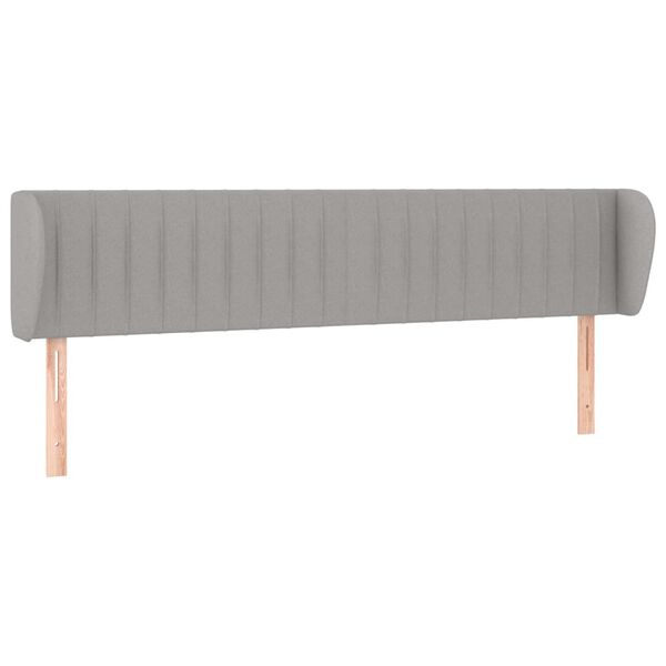 vidaXL T&ecirc;te de lit avec oreilles Gris clair 163x23x78/88 cm Tissu