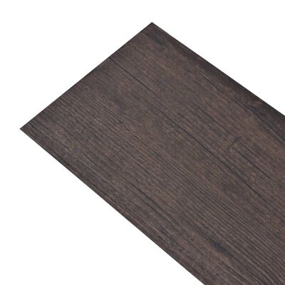 vidaXL Planche de plancher PVC autoadhésif 5,21 m² 2 mm Marron foncé