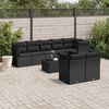 vidaXL Salon de jardin 9 pcs avec coussins noir r&eacute;sine tress&eacute;e
