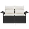 vidaXL Canapé de jardin avec coussin Noir 141 x 62 x 69 cm polyrotin