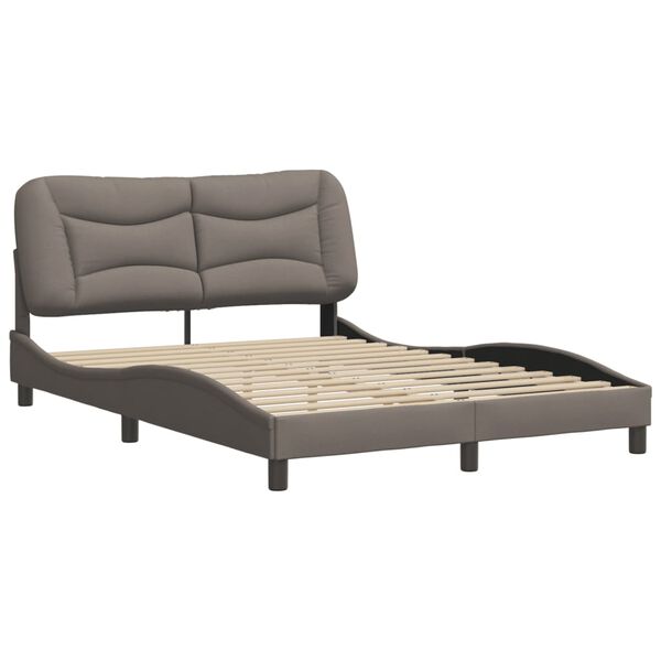 vidaXL Cadre de lit sans matelas Hvar taupe 140x200 cm tissu