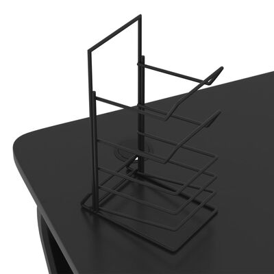 vidaXL Bureau de jeu avec pieds en forme de ZZ Noir 90x60x75 cm