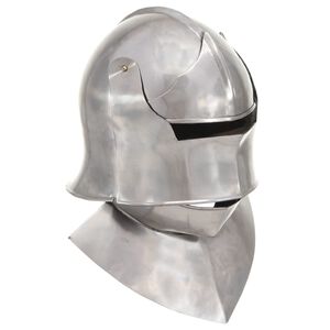 vidaXL Casque de chevalier m&eacute;di&eacute;val antique pour GN Argent&eacute; Acier