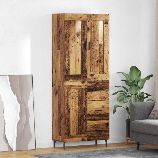 vidaXL Haut Armoire avec tiroir 2 pcs Bois Ancien Bois d'ing&eacute;nierie