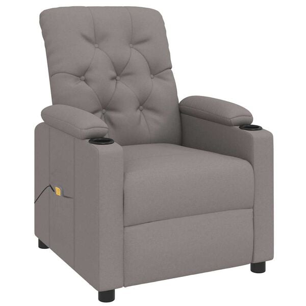 vidaXL Fauteuil de massage Taupe Tissu