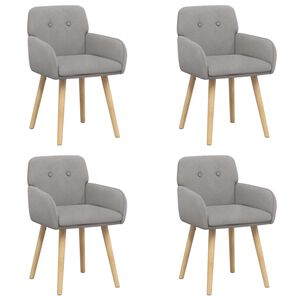 vidaXL Chaises de salle &agrave; manger 4 pc Boucl&eacute; Gris clair