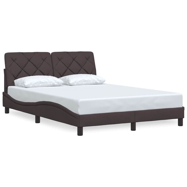 vidaXL Cadre de lit sans matelas marron fonc&eacute; 120x200 cm tissu