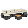 vidaXL Salon de jardin 8 pcs avec coussins noir r&eacute;sine tress&eacute;e