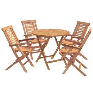 vidaXL Ensemble bistro de jardin pliant 5 pi&egrave;ces Naturel