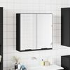 vidaXL Armoire à miroir de salle de bain noir bois d’ingénierie
