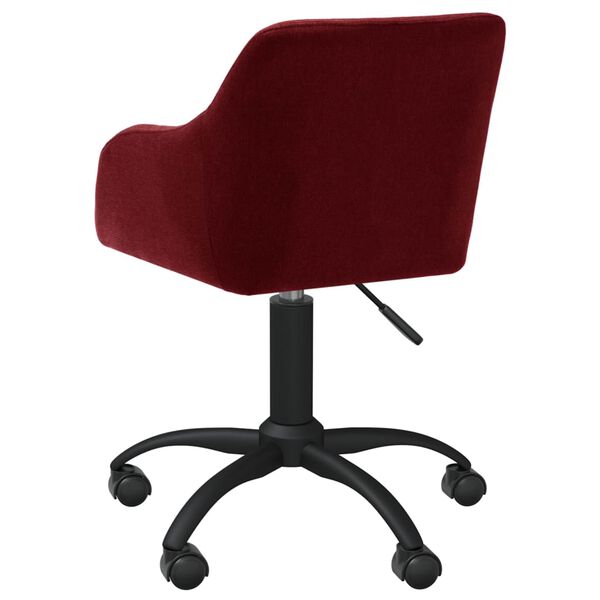 vidaXL Chaise pivotante de salle &agrave; manger Rouge bordeaux Tissu