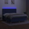 vidaXL Sommier &agrave; lattes de lit et matelas et LED Bleu 180x200 cm Tissu