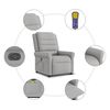 vidaXL Fauteuil de massage inclinable gris nuage tissu