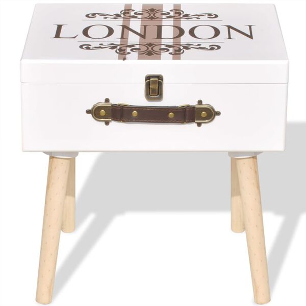 vidaXL Table de chevet 40x30x41,5 cm Blanc