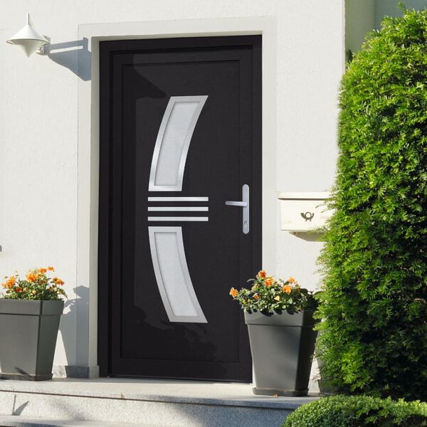 vidaXL Porte d'entr&eacute;e anthracite 108x200 cm PVC