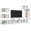vidaXL Ensemble de meubles TV 8 pcs Blanc brillant Bois d'ing&eacute;nierie