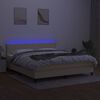 vidaXL Sommier &agrave; lattes de lit avec matelas LED Cr&egrave;me 180x200 cm Tissu
