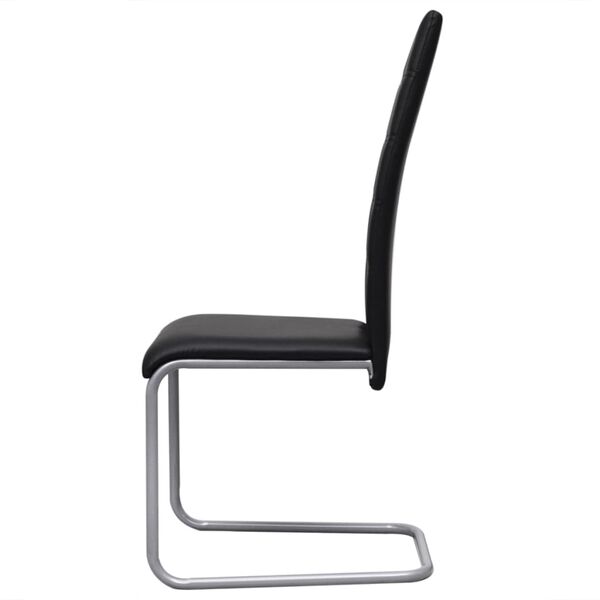 vidaXL Chaises à manger cantilever lot de 2 noir similicuir