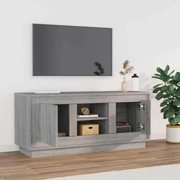 vidaXL Meuble TV sonoma gris 102x35x45 cm bois d'ingénierie