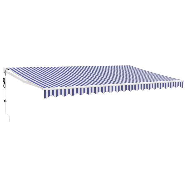vidaXL Auvent r&eacute;tractable automatique bleu et blanc 5x3 m