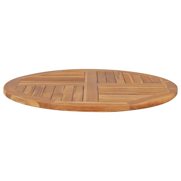 vidaXL Dessus de table Bois de teck solide Rond 2,5 cm 90 cm