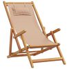 vidaXL Chaises de plage pliantes lot de 2 taupe tissu et bois massif