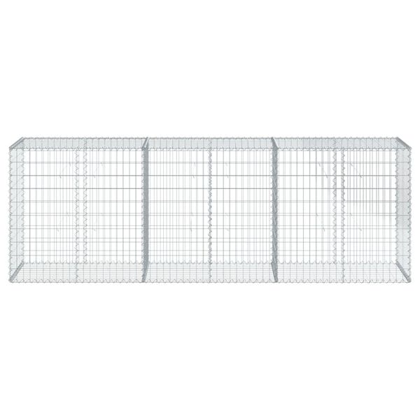 vidaXL Panier gabion avec couvercle 300x50x100 cm fer galvanisé