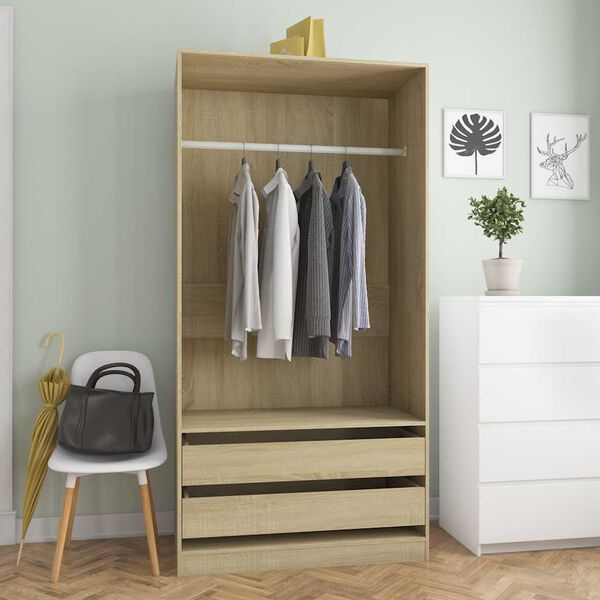 vidaXL Garde-robe Ch&ecirc;ne sonoma 100x50x200 cm Bois d'ing&eacute;nierie