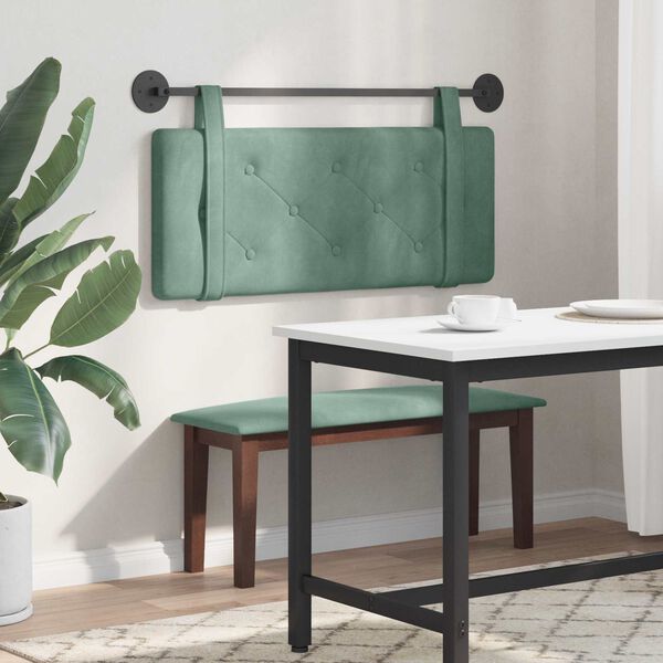 vidaXL T&ecirc;te de lit suspendue Vert Mer 110 x 55 x 5 cm Velours