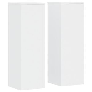 vidaXL Supports pour plantes 2 pcs blanc 33x33x100cm bois d'ing&eacute;nierie