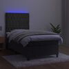 vidaXL Sommier &agrave; lattes de lit et matelas et LED Gris fonc&eacute; 80x200 cm
