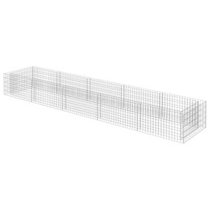 vidaXL Lit sur&eacute;lev&eacute; &agrave; gabion Acier galvanis&eacute; 450x90x50 cm