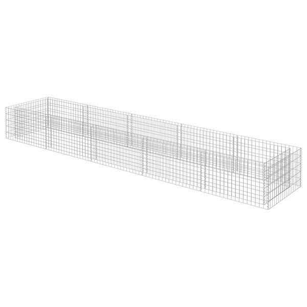 vidaXL Lit sur&eacute;lev&eacute; &agrave; gabion Acier galvanis&eacute; 450x90x50 cm