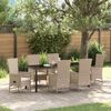 vidaXL Ensemble de salle &agrave; manger pour jardin 7 pcs Beige polyrotin