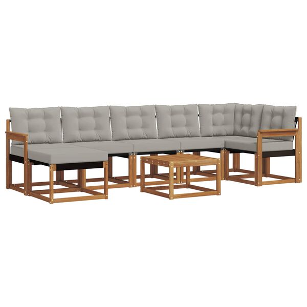 vidaXL Ensemble de canap&eacute;s d'ext&eacute;rieur 8 pcs Gris Naturel et Clair