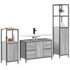 vidaXL Ensemble de mobilier de salle de bain 3 pcs Gris sonoma et Noir
