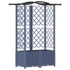 vidaXL Lit &Eacute;lev&eacute; avec Treillis et Toit Gris 122 x 40 x 141 cm PP