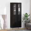 vidaXL Haut Armoire Ch&ecirc;ne noir 69,5 x 34 x 90 cm Bois d'ing&eacute;nierie