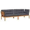 vidaXL Canap&eacute;s d'angle palette de jardin et coussins 2 pcs bois acacia