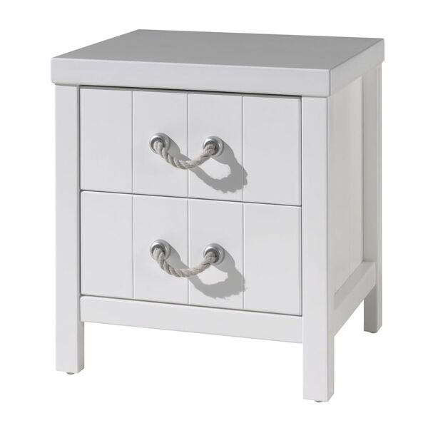 Vipack Table de chevet 2 tiroirs Lewis Bois Blanc